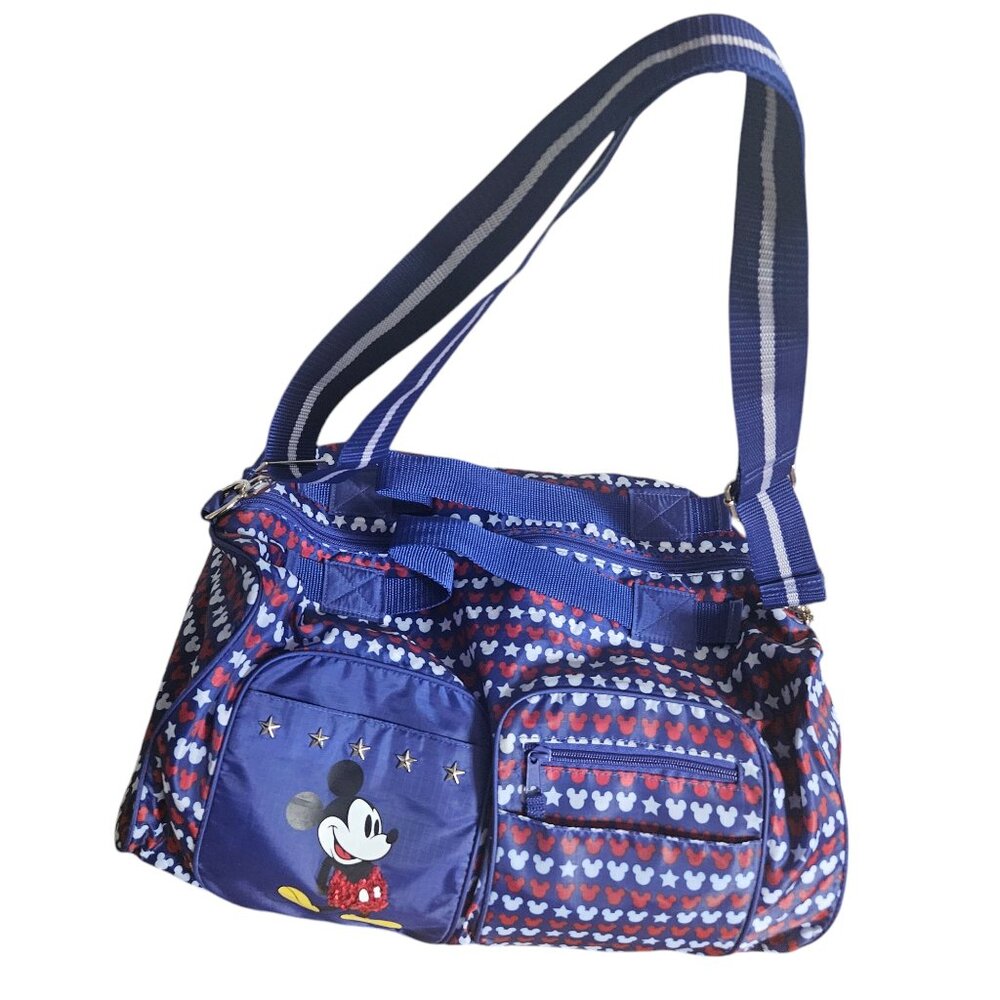 Disney Mickey Mouse duffle bag red white and blue. Travel sports parks vacation